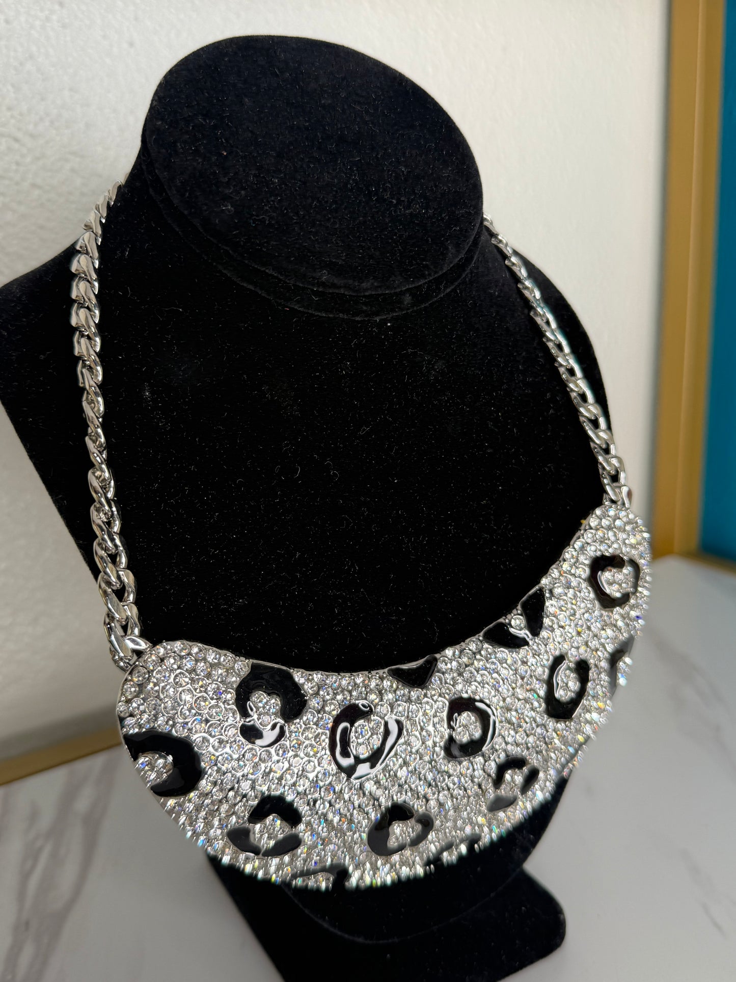 Rhinestone Leopard Necklace