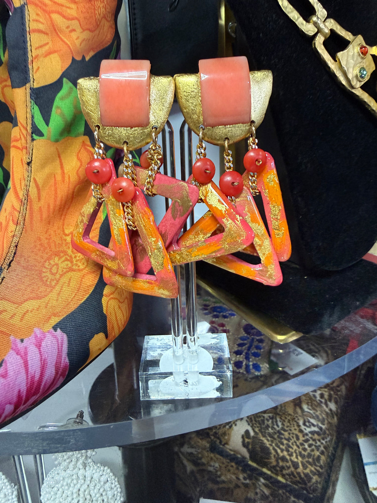 Vintage All Peachy Clip-on Earrings 