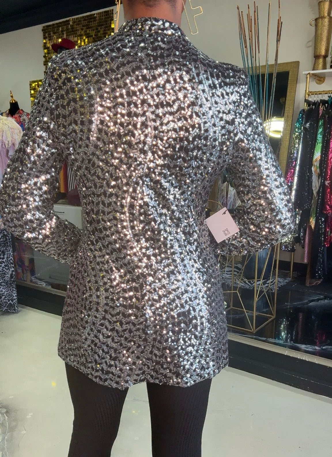 Silver Sequin Blazer