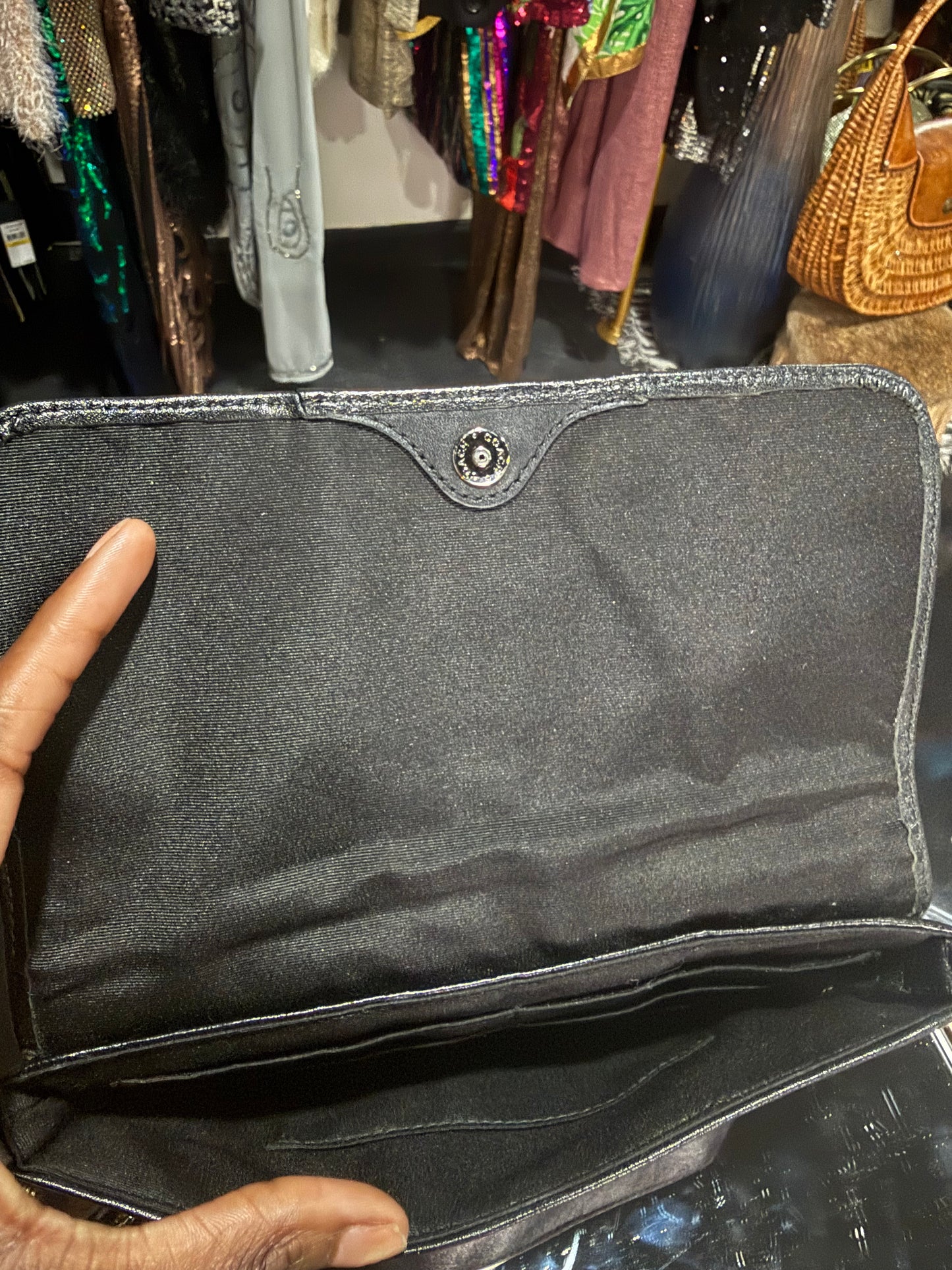 Black Leather Coach Wristlet