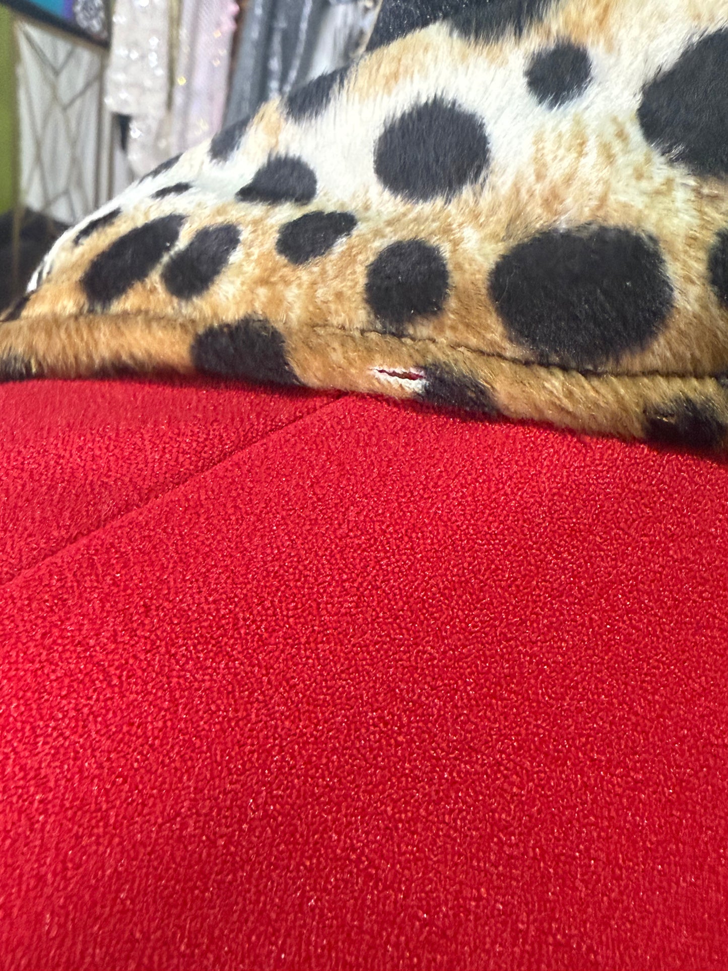 VTG Red Cheetah Print Blazer