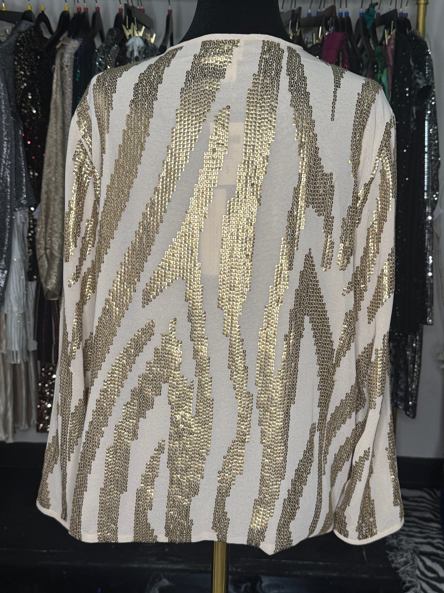 NWT Gold Sequin Mini Duster