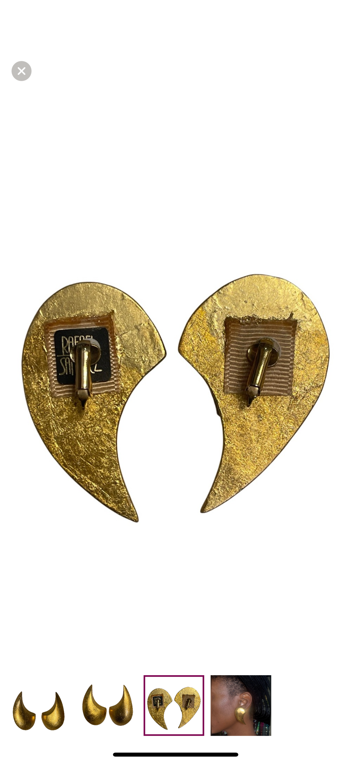 Rafael Sanchez Gold Crescent Style Earrings