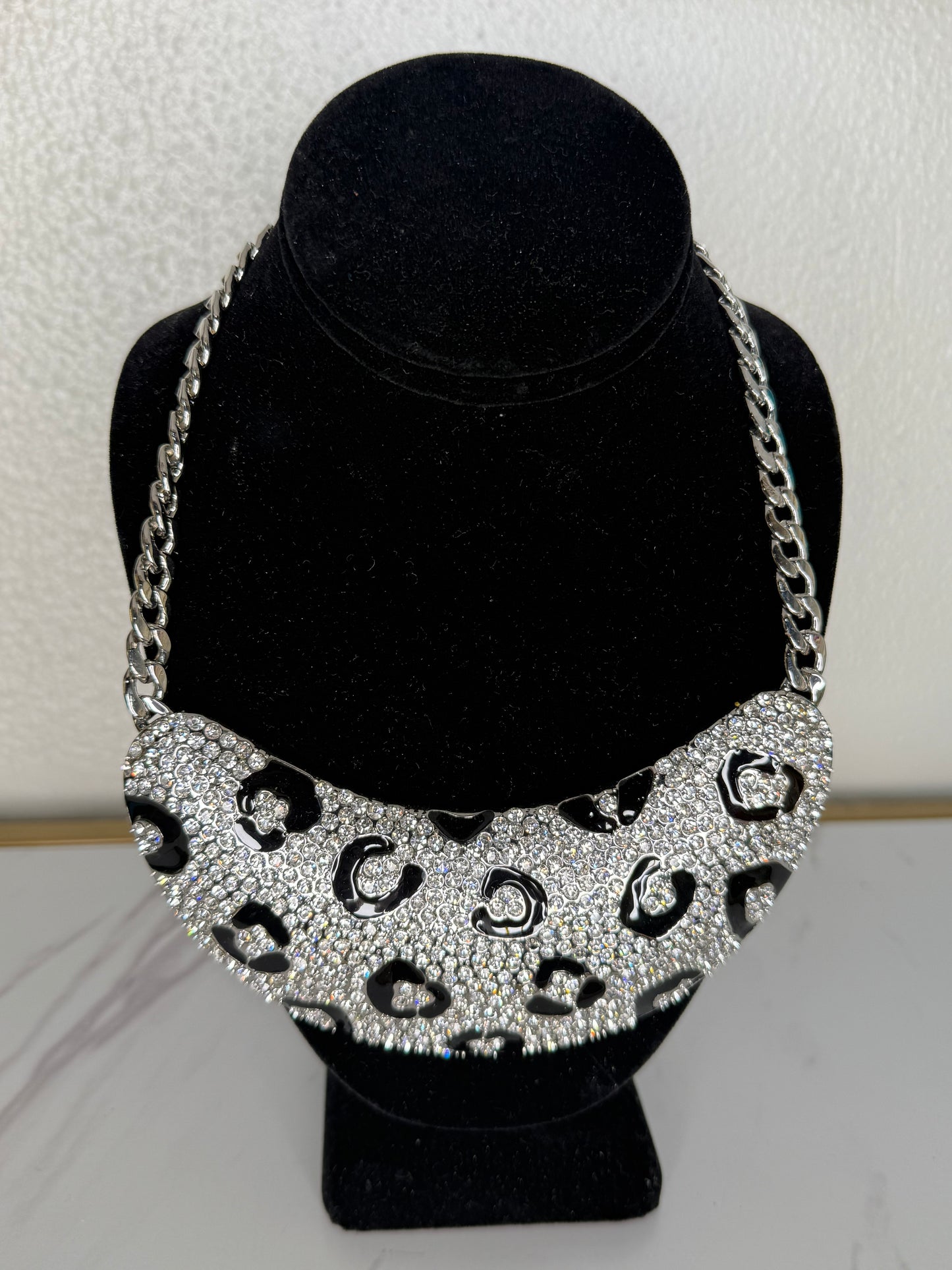 Rhinestone Leopard Necklace