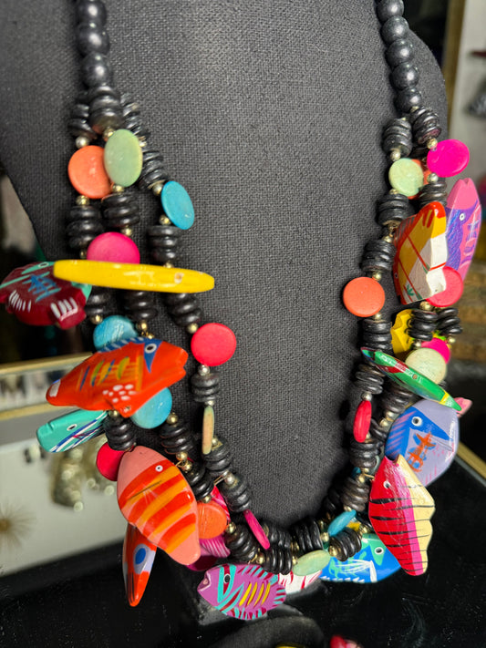Handmade Wooden Fish Necklace