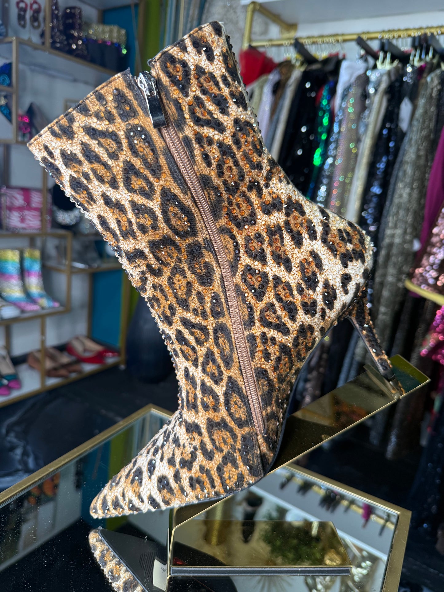 Leopard Studded Booties