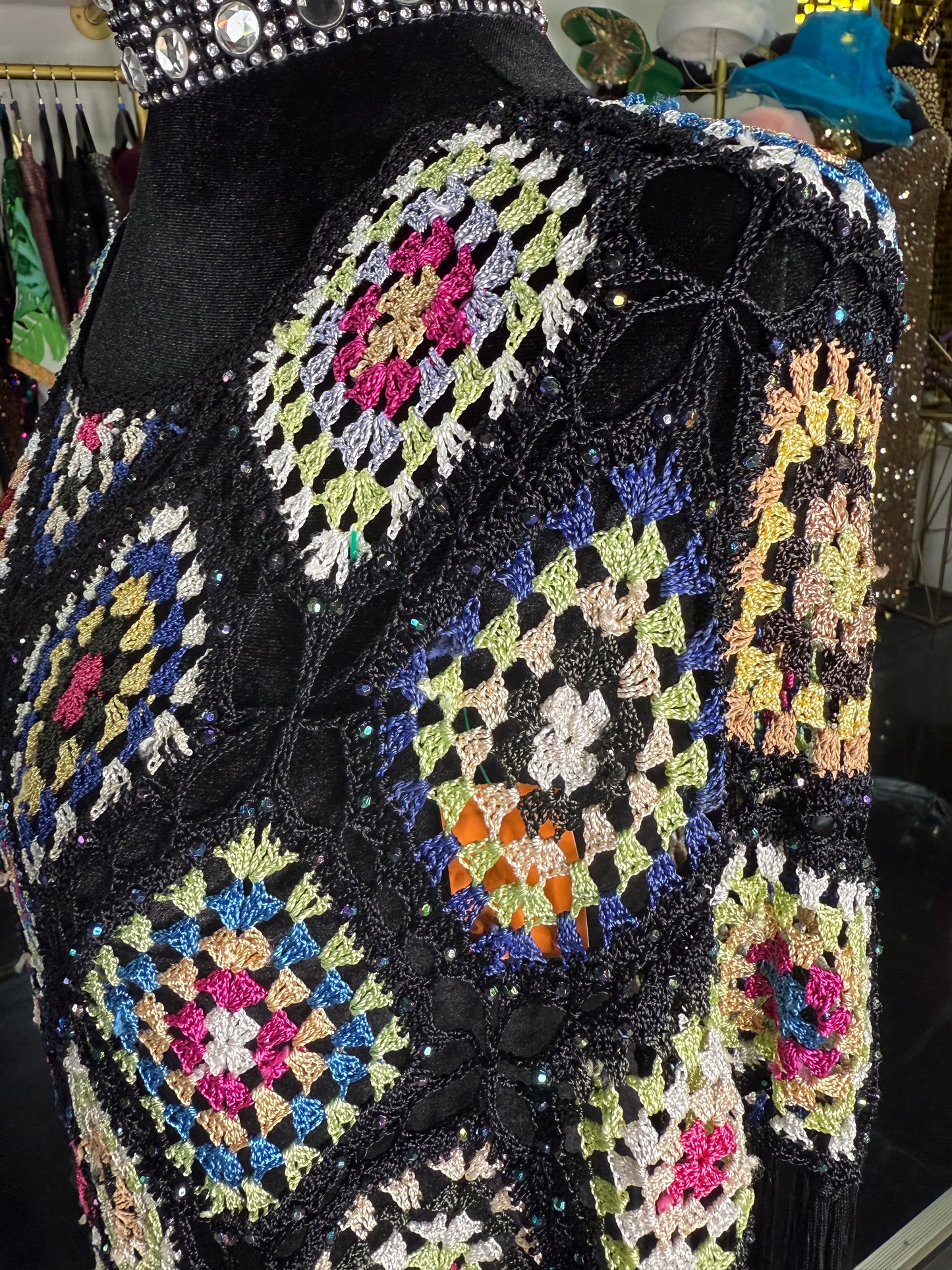 VTG Crochet Bedazzled Shawl