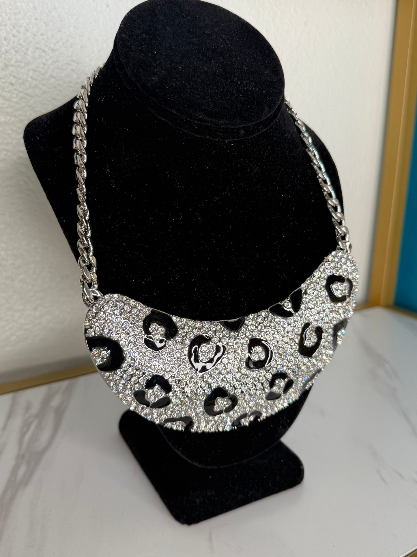 Rhinestone Leopard Necklace