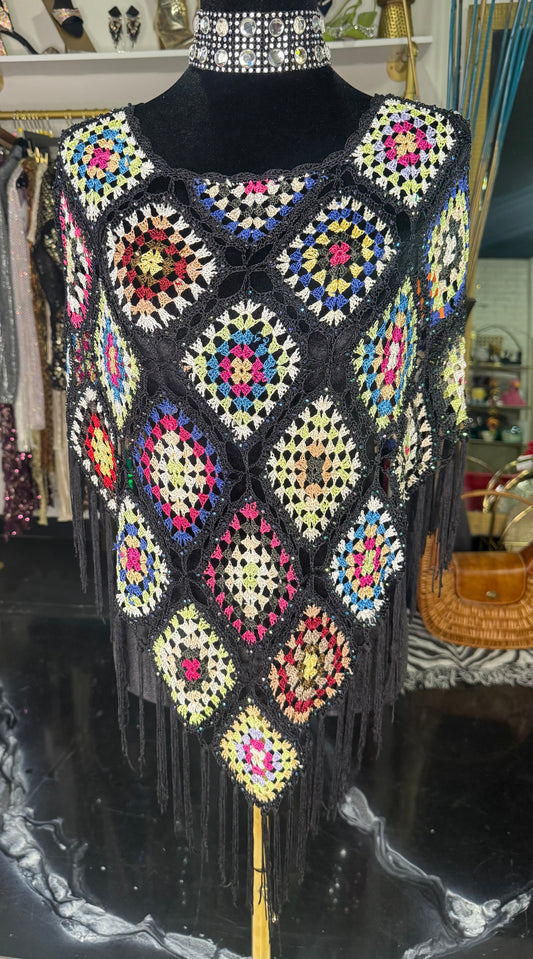 VTG Crochet Bedazzled Shawl