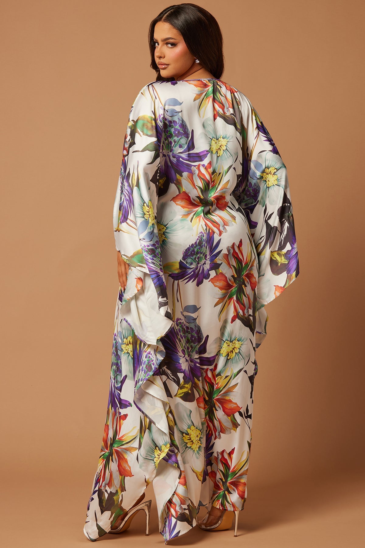 Luxe Athens Satin Kaftan Dress