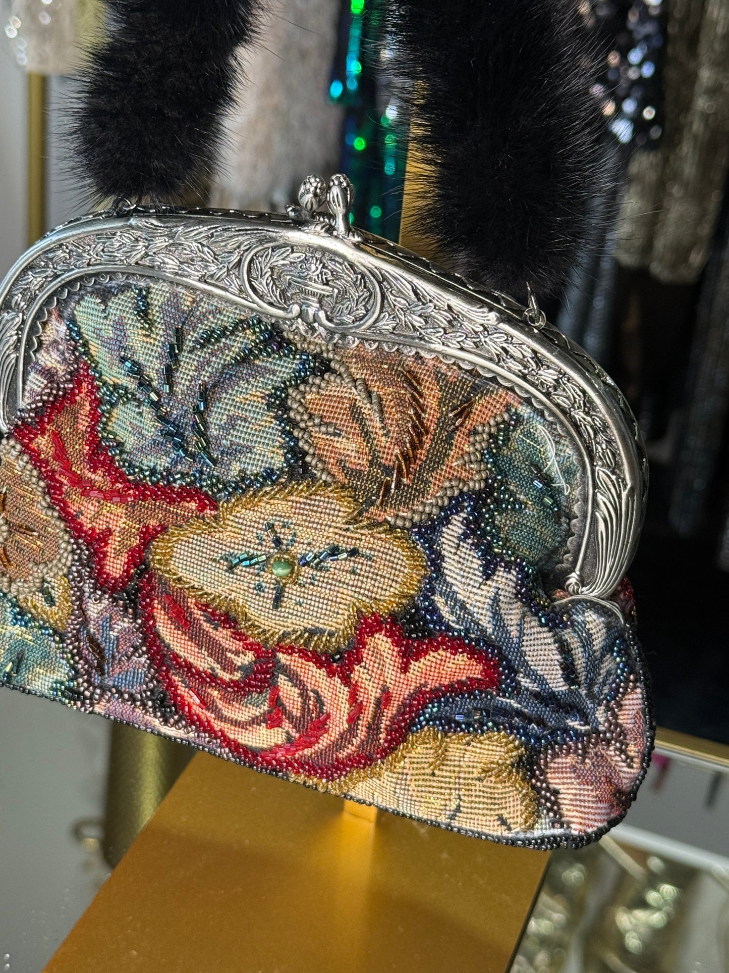 VTG 80s Beaded Handbag