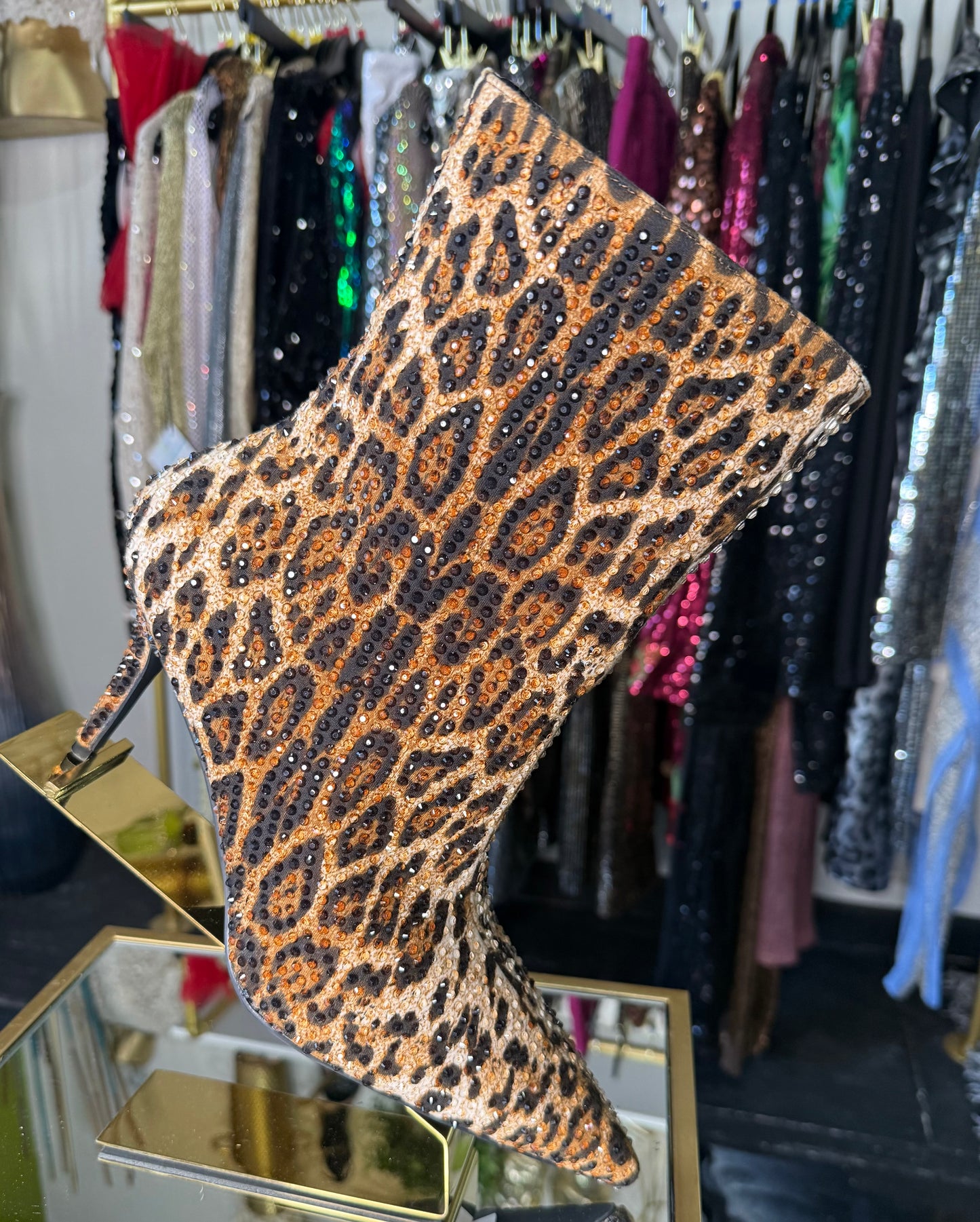 Leopard Studded Booties