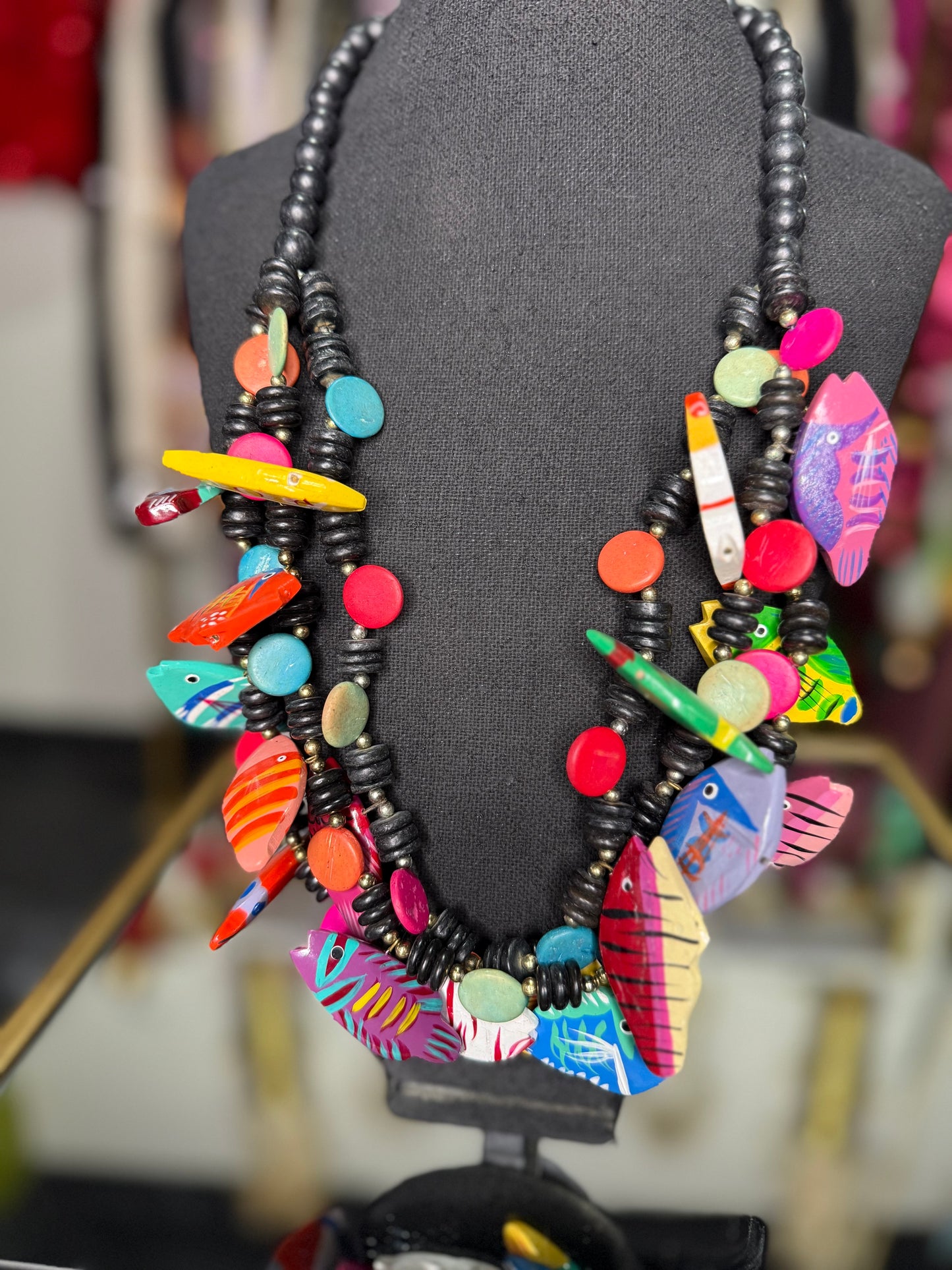 Handmade Wooden Fish Necklace