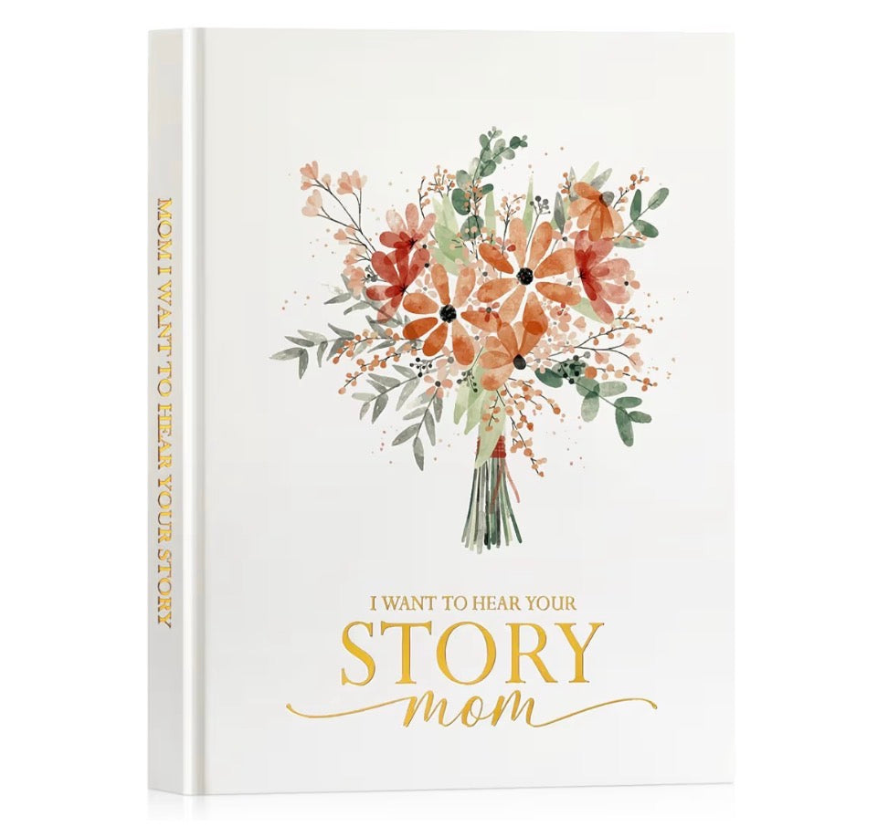 Mom Life Story Book Journal with 270+ Prompts, Leather Hardcover