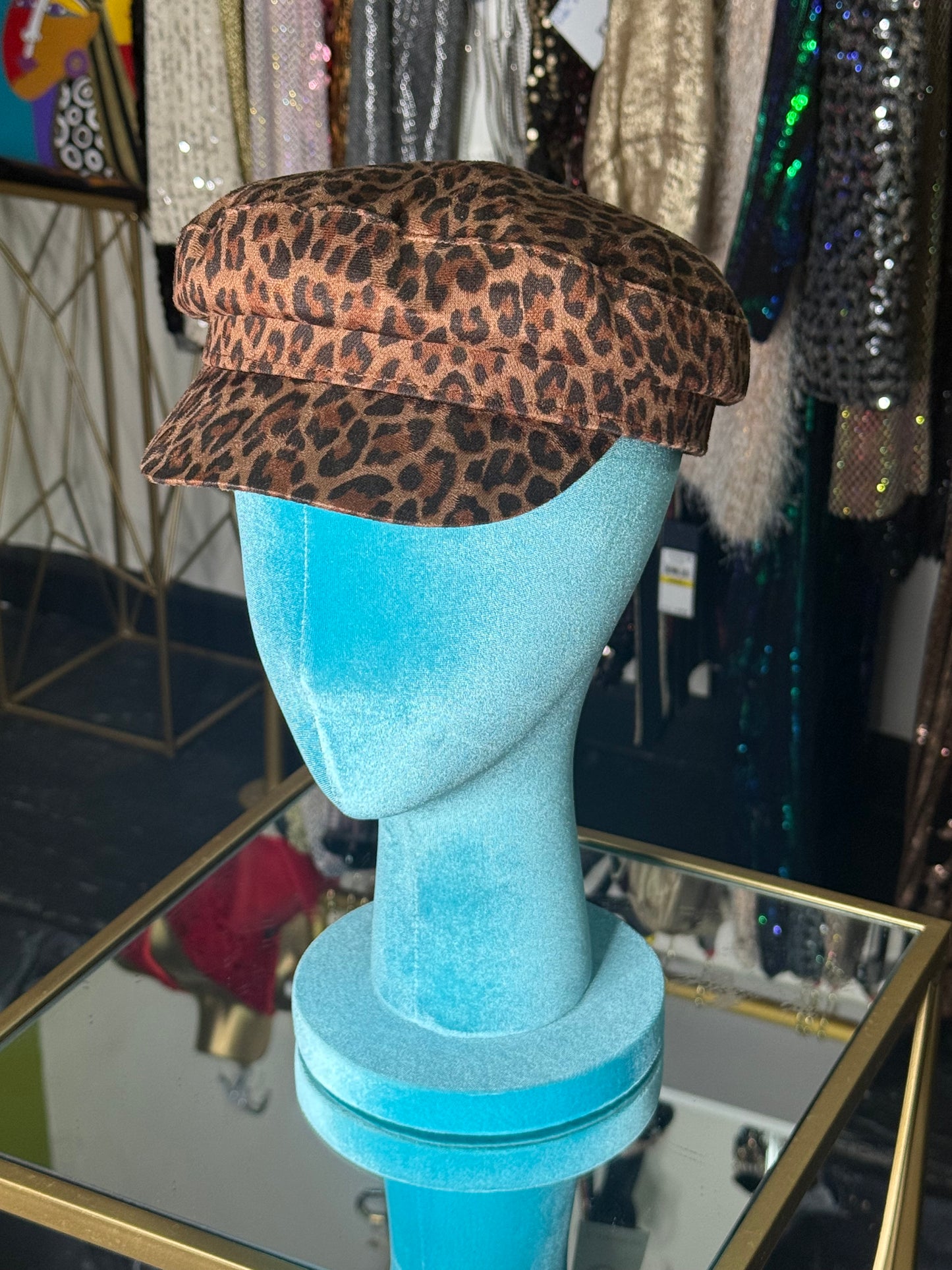 Leopard Newsboy Hat