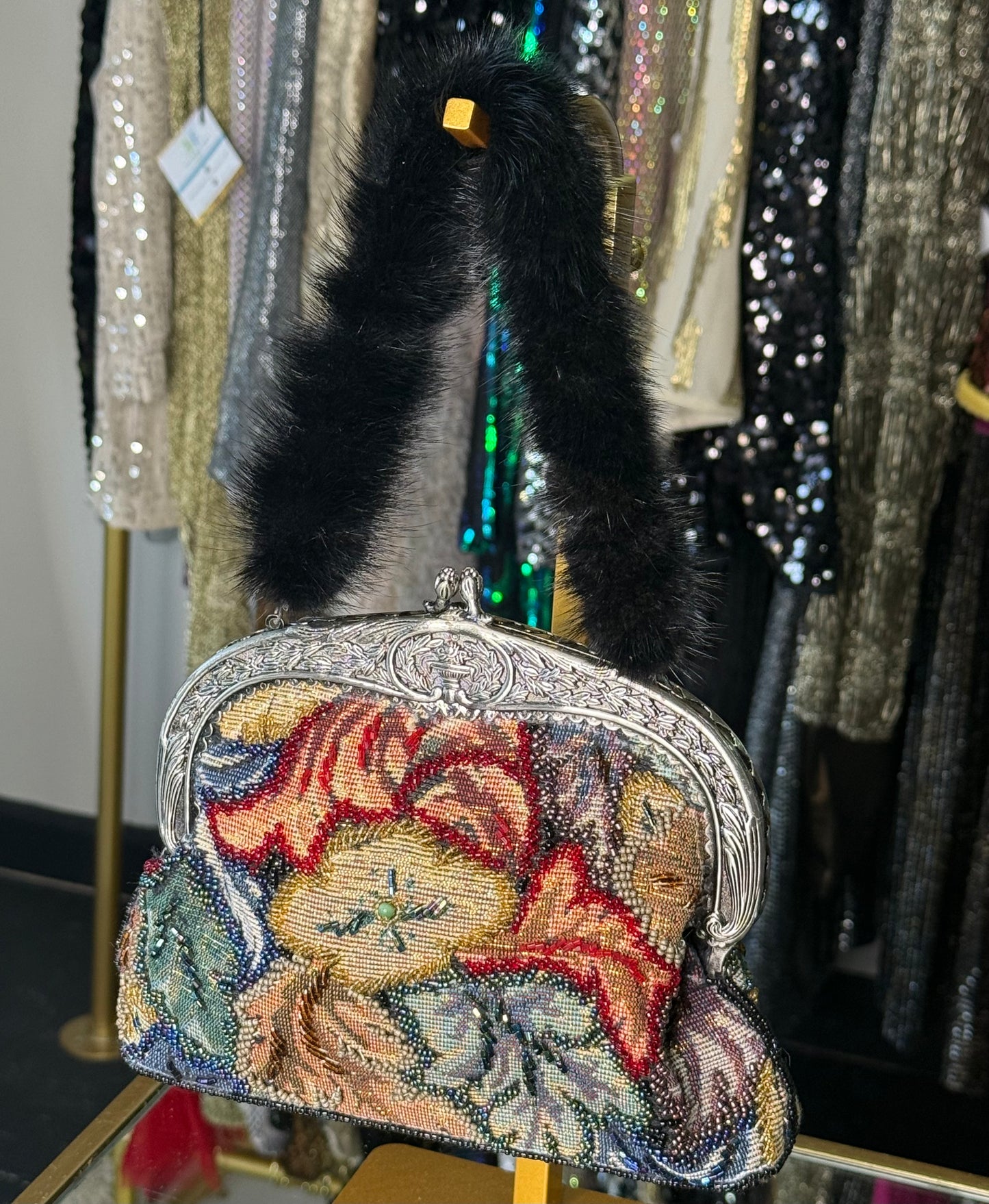 VTG 80s Beaded Handbag