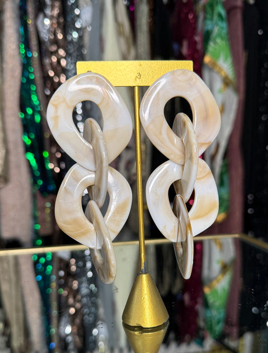 Marble Link Earrings