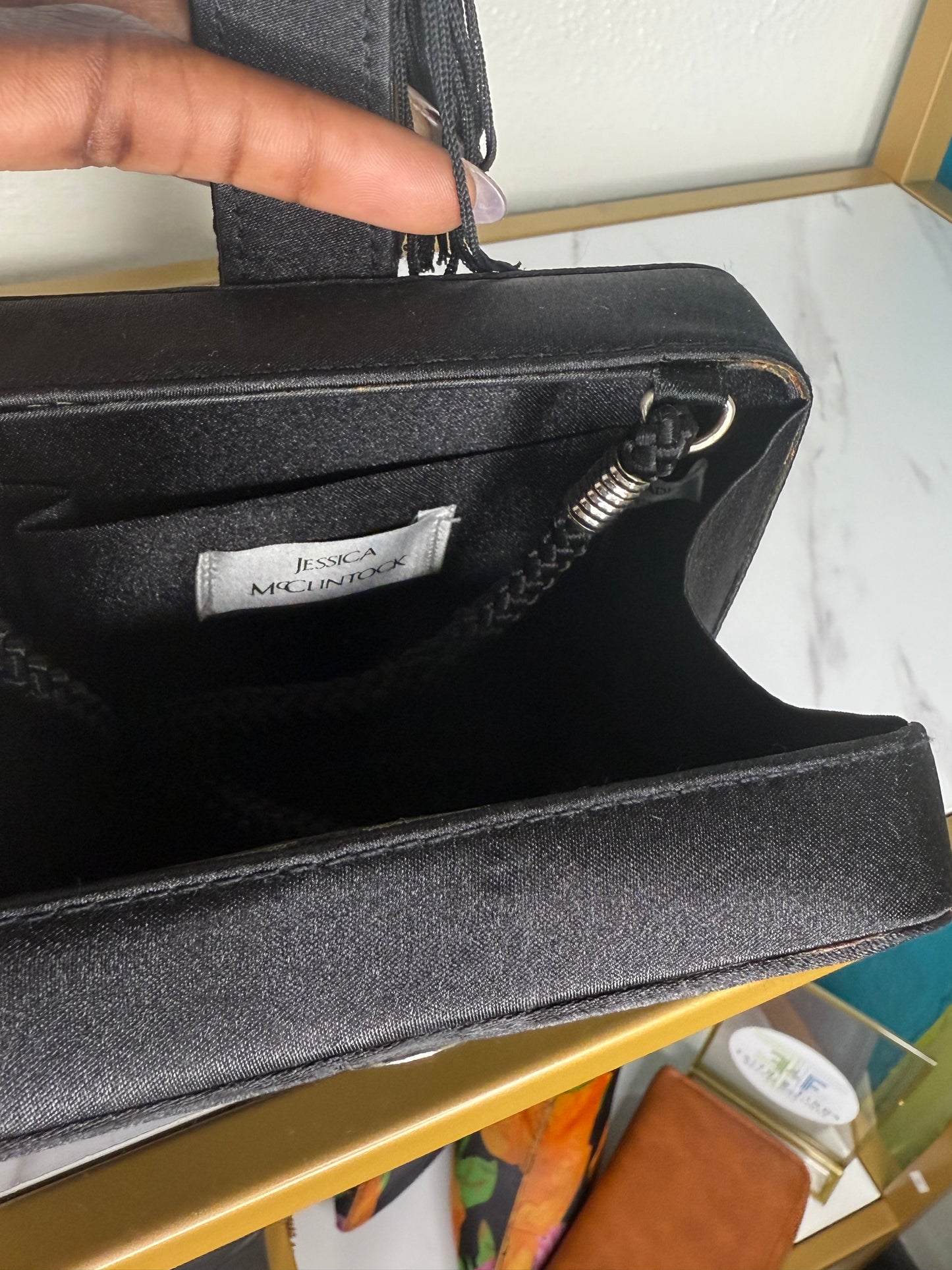 Black Satin Evening Bag