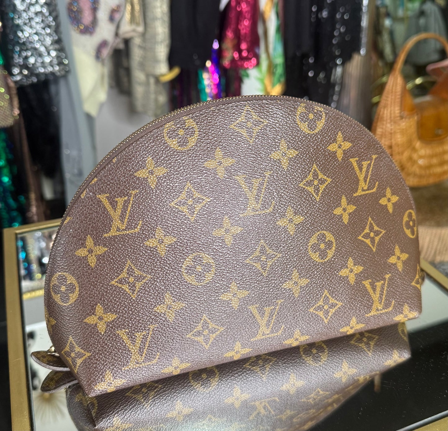 Certified Authentic LV Monogram Trousse Demi Rounde Pouch