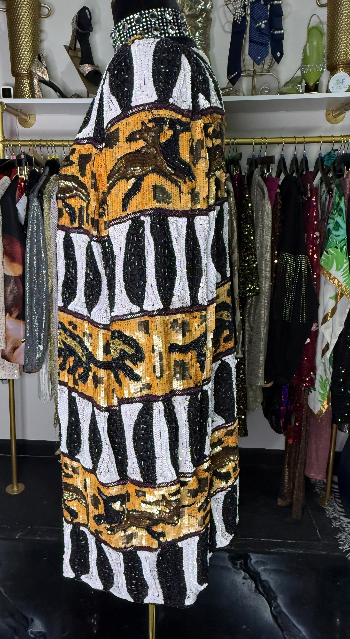 🔥VTG Safari Sequin Beaded Jacket