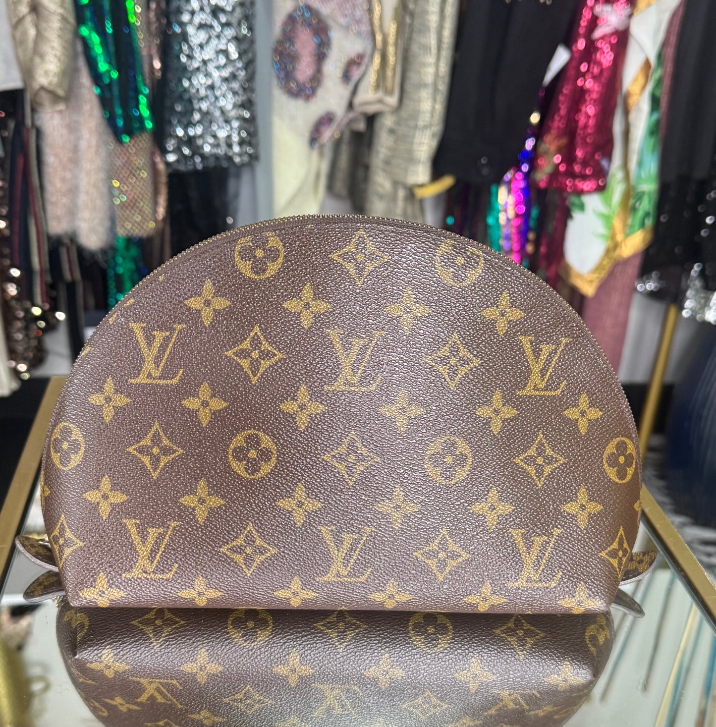 Certified Authentic LV Monogram Trousse Demi Rounde Pouch