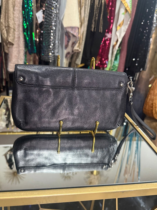 Black Leather Coach Wristlet
