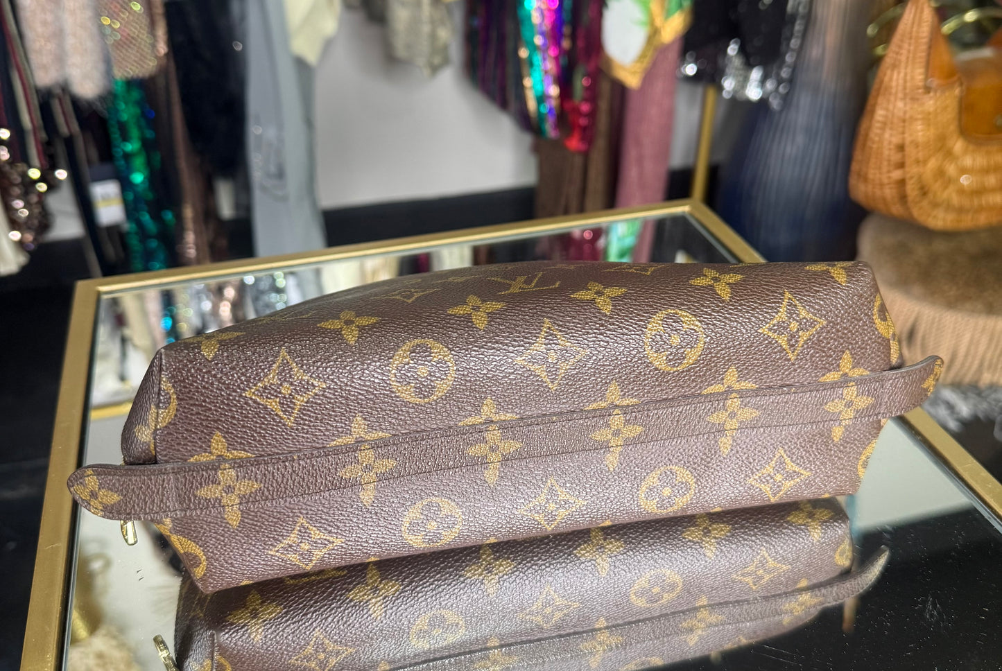 Certified Authentic LV Monogram Trousse Demi Rounde Pouch