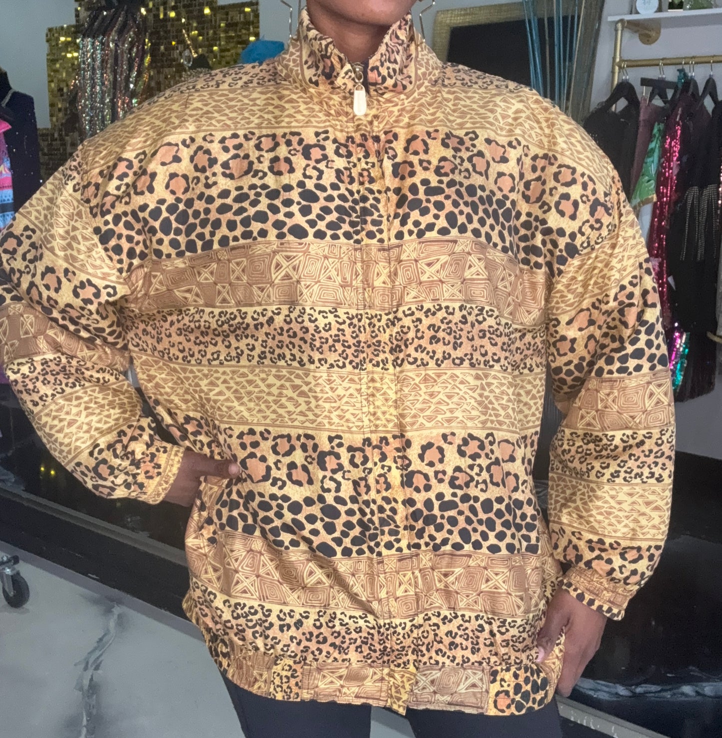 VTG Animal Printed Bomber