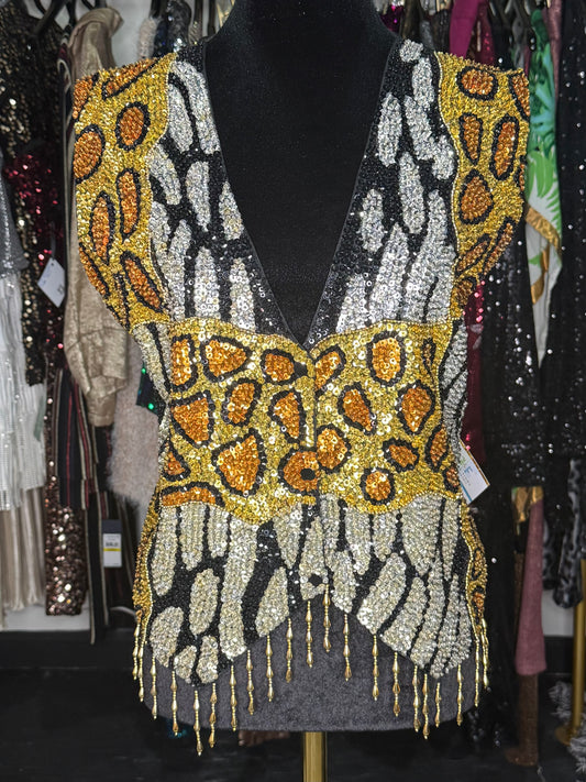 🔥VTG Blazin Animal Print Vest