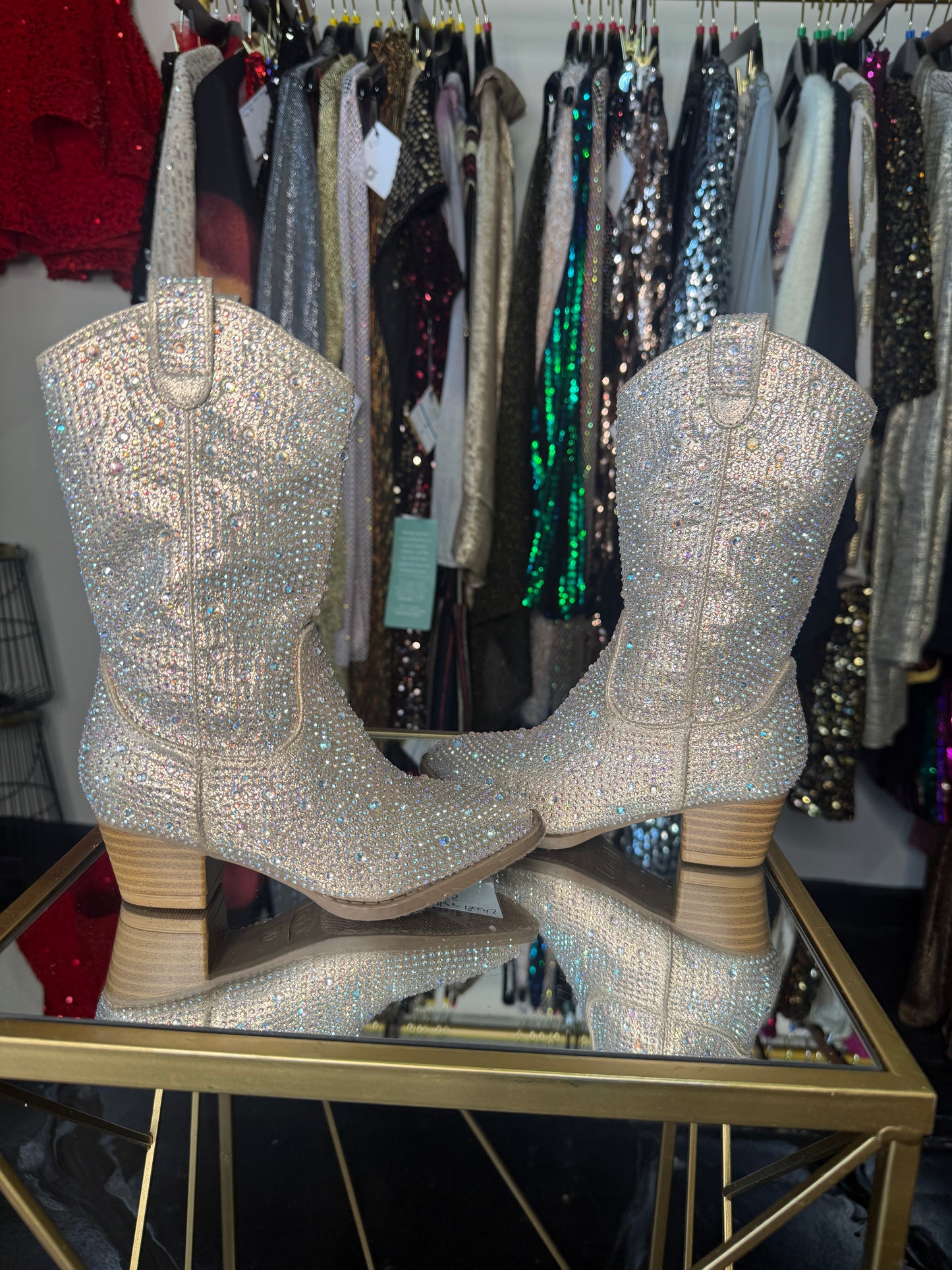 Rosegold Rhinestone Toddler Booties
