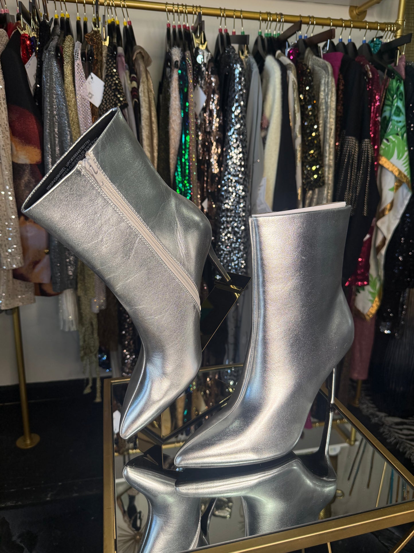 Silver Metallic Booties