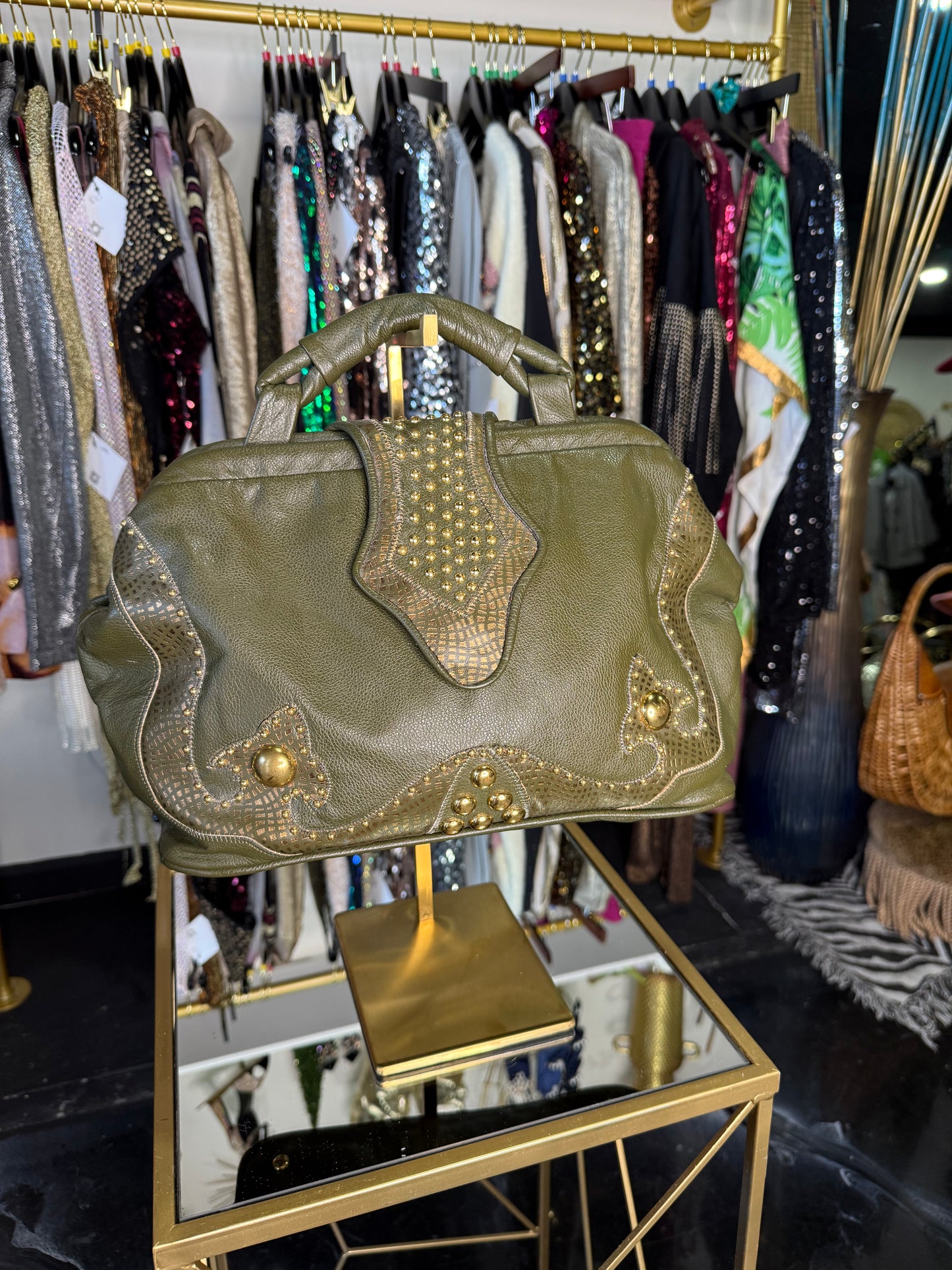 VTG Olive Green Crossbody Bag