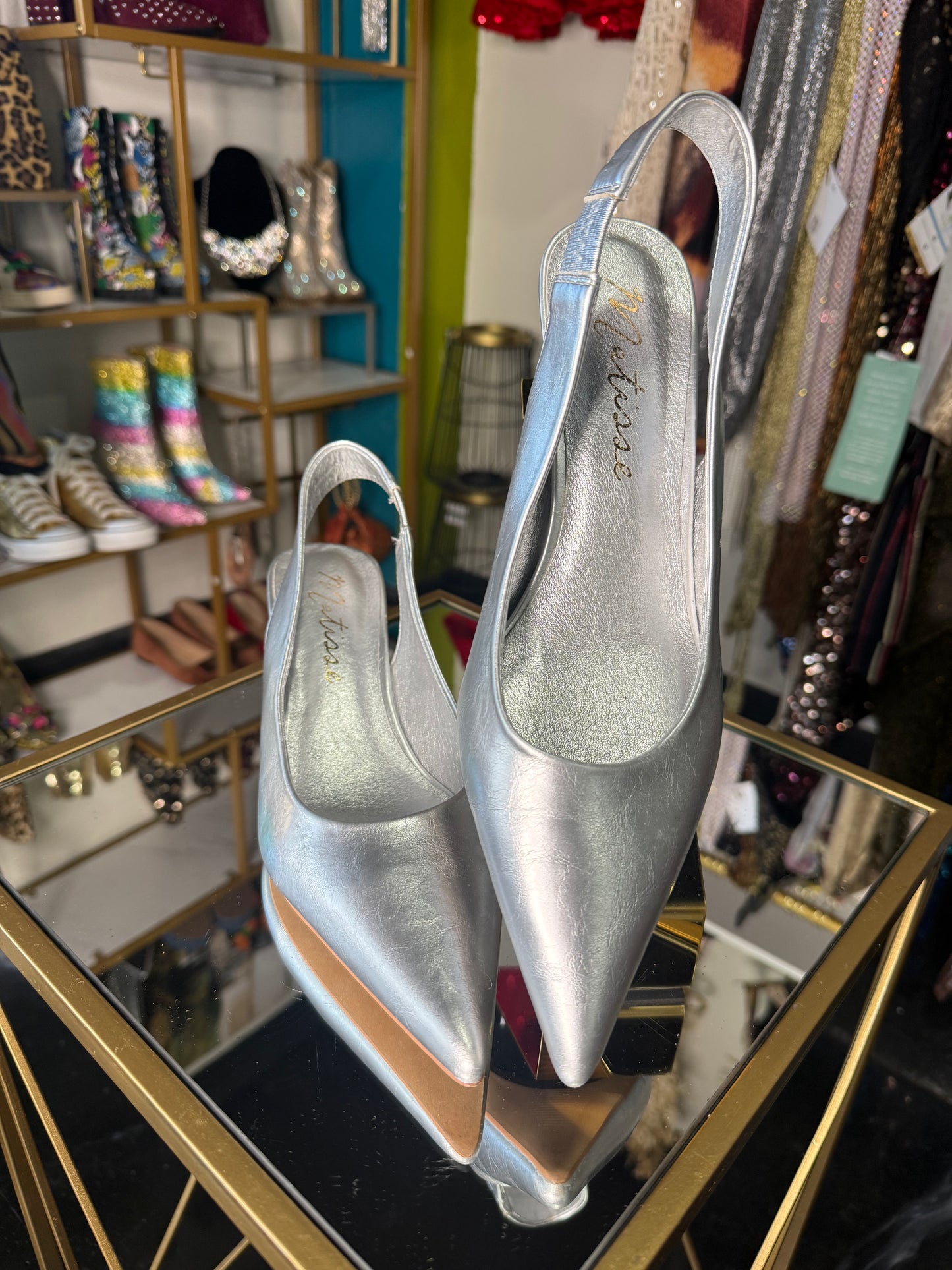 Silver Matisse Sling Back Heel