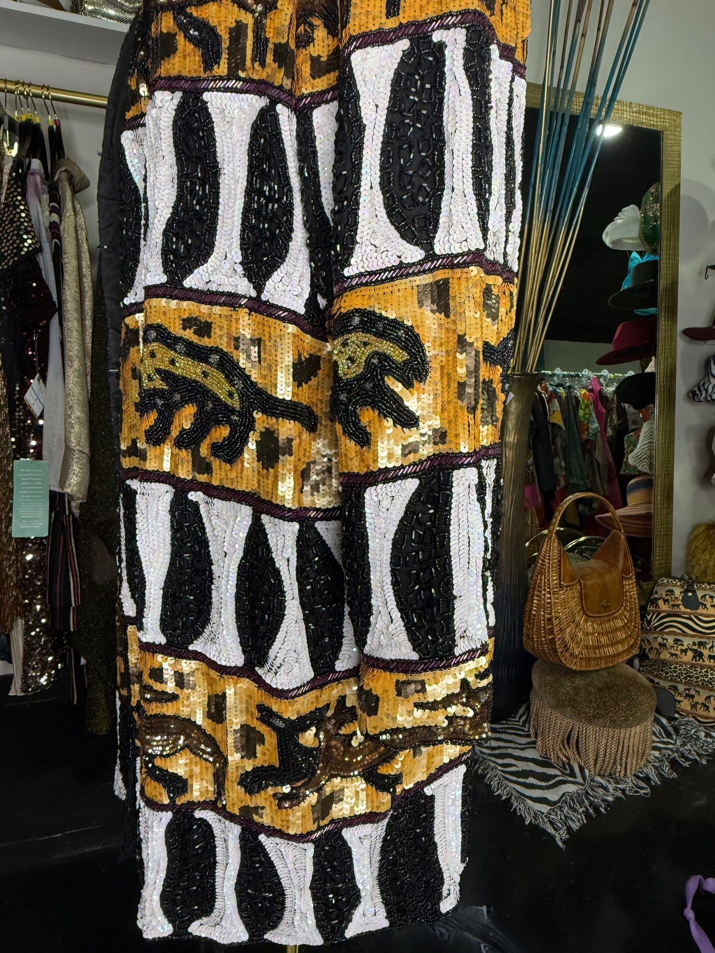 🔥VTG Safari Sequin Beaded Jacket
