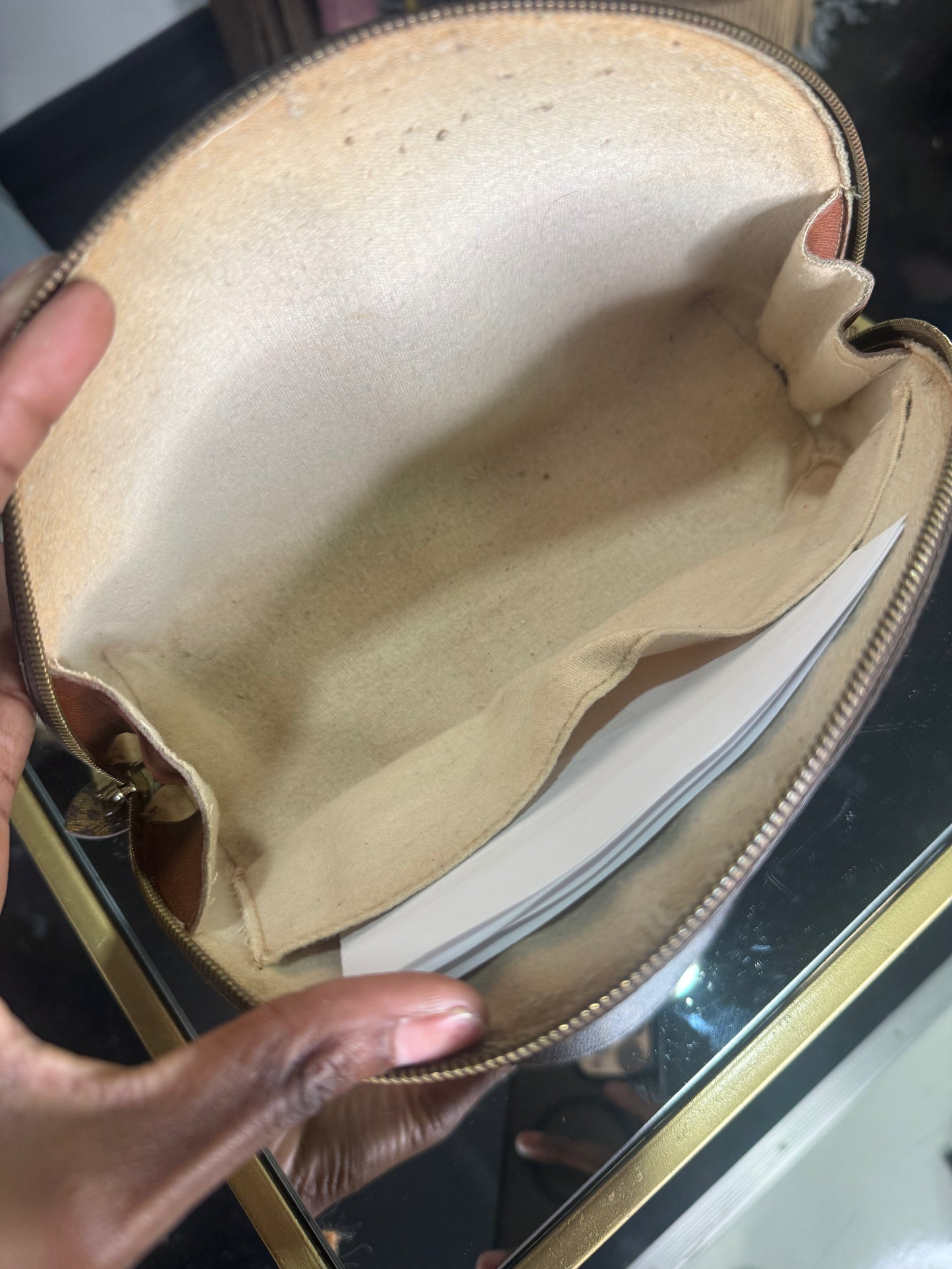 Certified Authentic LV Monogram Trousse Demi Rounde Pouch