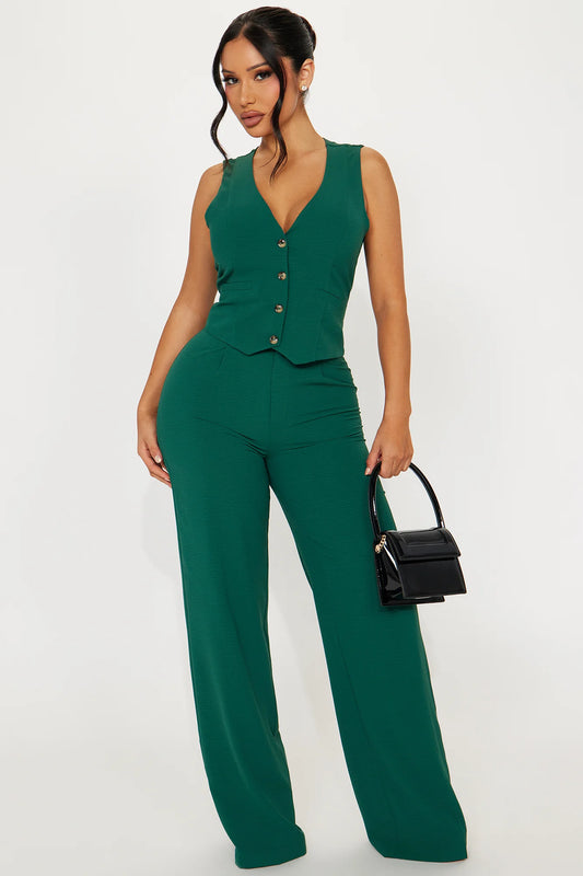Emerald Green 2pc Pant Set