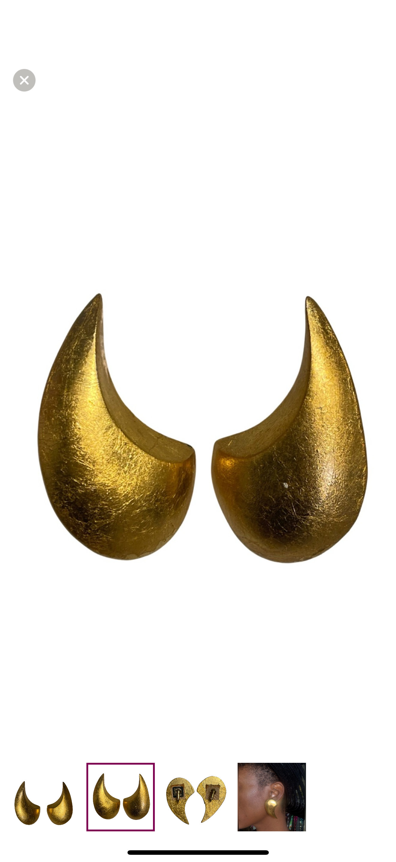 Rafael Sanchez Gold Crescent Style Earrings